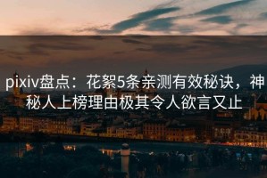 pixiv盘点：花絮5条亲测有效秘诀，神秘人上榜理由极其令人欲言又止