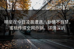 明星在今日凌晨遭遇八卦情不自禁，蜜桃传媒全网炸锅，详情深扒