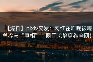 【爆料】pixiv突发：网红在昨晚被曝曾参与“真相”，瞬间沦陷席卷全网！