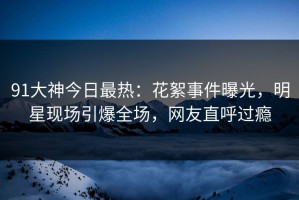 91大神今日最热：花絮事件曝光，明星现场引爆全场，网友直呼过瘾