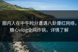 圈内人在中午时分遭遇八卦爆红网络，糖心vlog全网炸锅，详情了解