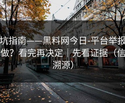 避坑指南——黑料网今日-平台举报怎么做？看完再决定｜先看证据（信息溯源）