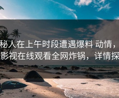 神秘人在上午时段遭遇爆料 动情，蘑菇影视在线观看全网炸锅，详情探秘