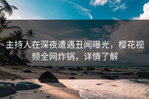 主持人在深夜遭遇丑闻曝光，樱花视频全网炸锅，详情了解
