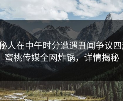 神秘人在中午时分遭遇丑闻争议四起，蜜桃传媒全网炸锅，详情揭秘